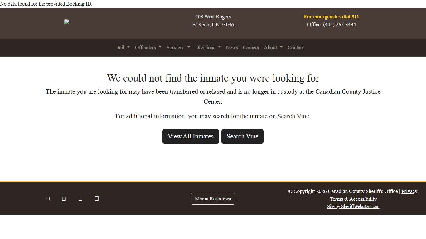 <br /> <b>Warning</b>: Undefined variable $FName in <b>/home/ccsheriff/public_html/inmate.php</b> on line <b>21</b><br /> <br /> <b>Deprecated</b>: htmlspecialchars(): Passing null to parameter #1 ($string) of type string is deprecated in <b>/home/ccsheriff/public_html/inmate.php</b> on line <b>21</b><br /> <br /> <b>Warning</b>: Undefined variable $LName in <b>/home/ccsheriff/public_html/inmate.php</b> on line <b>21</b><br /> <br /> <b>Deprecated</b>: htmlspecialchars(): Passing null to paramet